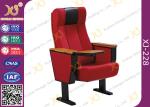 Floor Mounted Leg Commercial Theater Seating Chairs With Wood Armrest Plywood