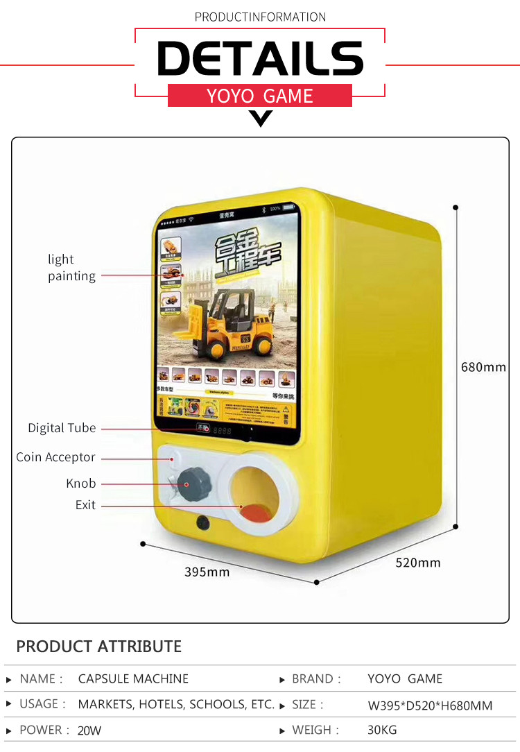 Japanese Gacha Vending Machine Prize Candy Automatic Coin Operated Mini Capsule Toy Gashapon Machines