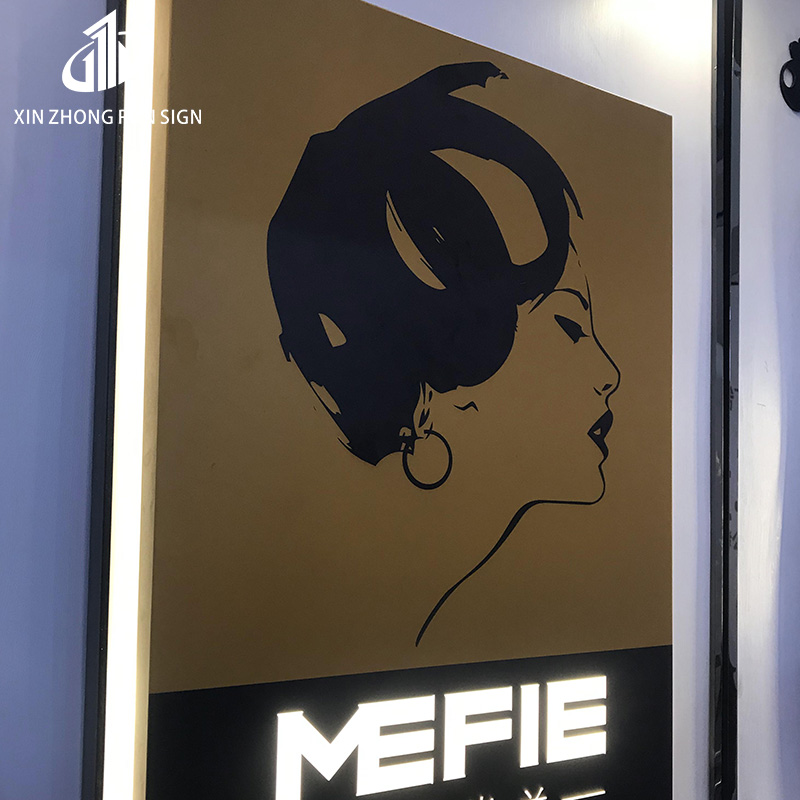 Customized Acrylic Led Light Signage Board Metal Lighted Light Box Sign