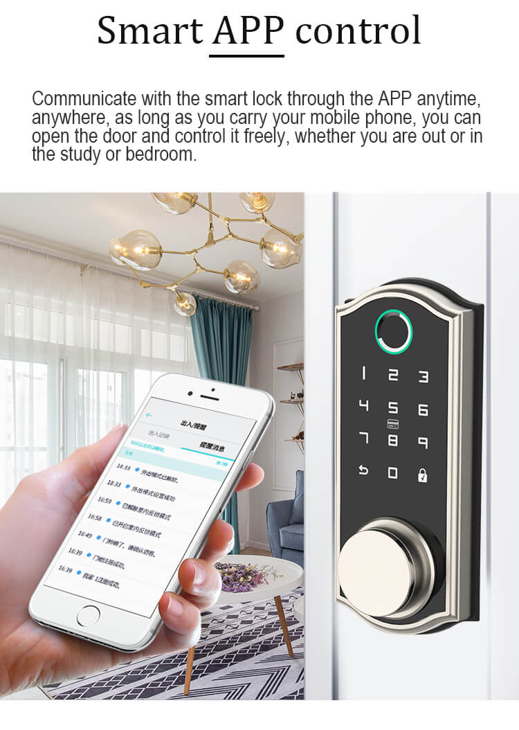 HFSecurity BP03 Biometric Keyless Smart Phone Open way Bluetooth Fingerprint Door Look