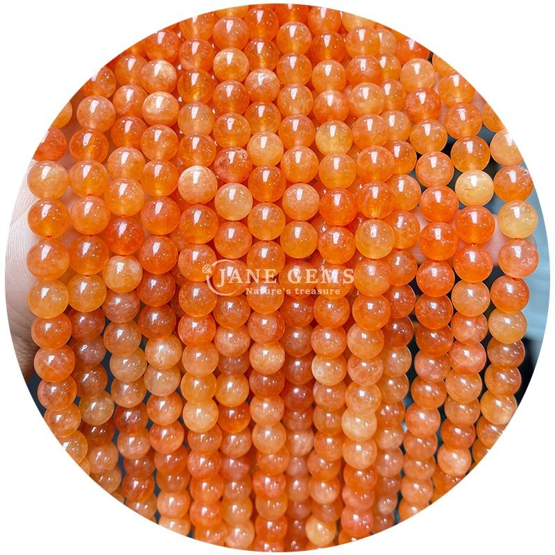 Wholesale Natural Crystal Gemstone Round Chalcedony Beads Jade Round Loose Bead Accessories for DIY Bracelet Necklace