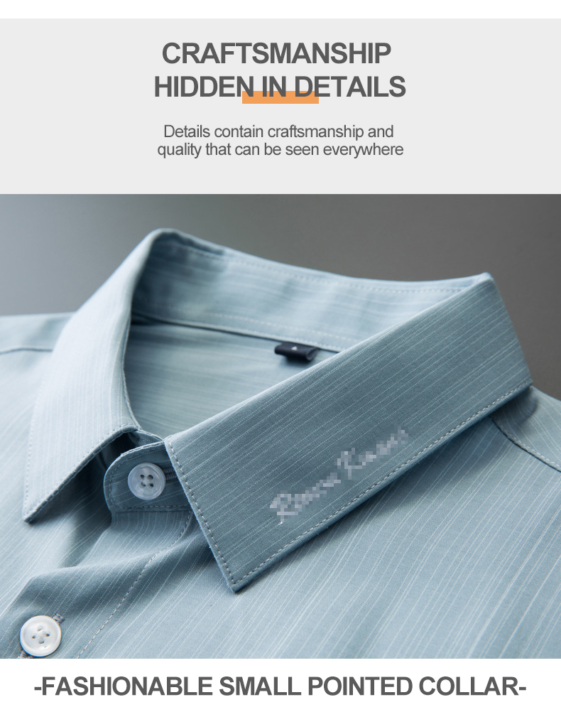 Non-Ironing Men's Ice Silk Business Formal Short-Sleeved Shirt with Plus Size Options