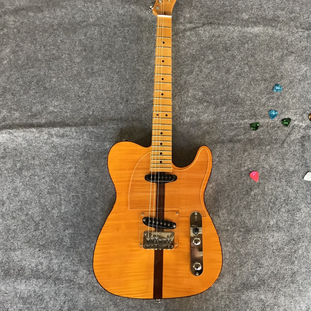 High Quality Avril Ramona Lavigne electric guitar yellow craftsmanship tele guitar free shipping