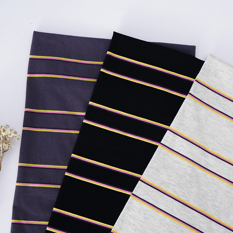 Naturally Hygroscopic Comfortable And Healthy Striped Knit Fabric For Casual Wear