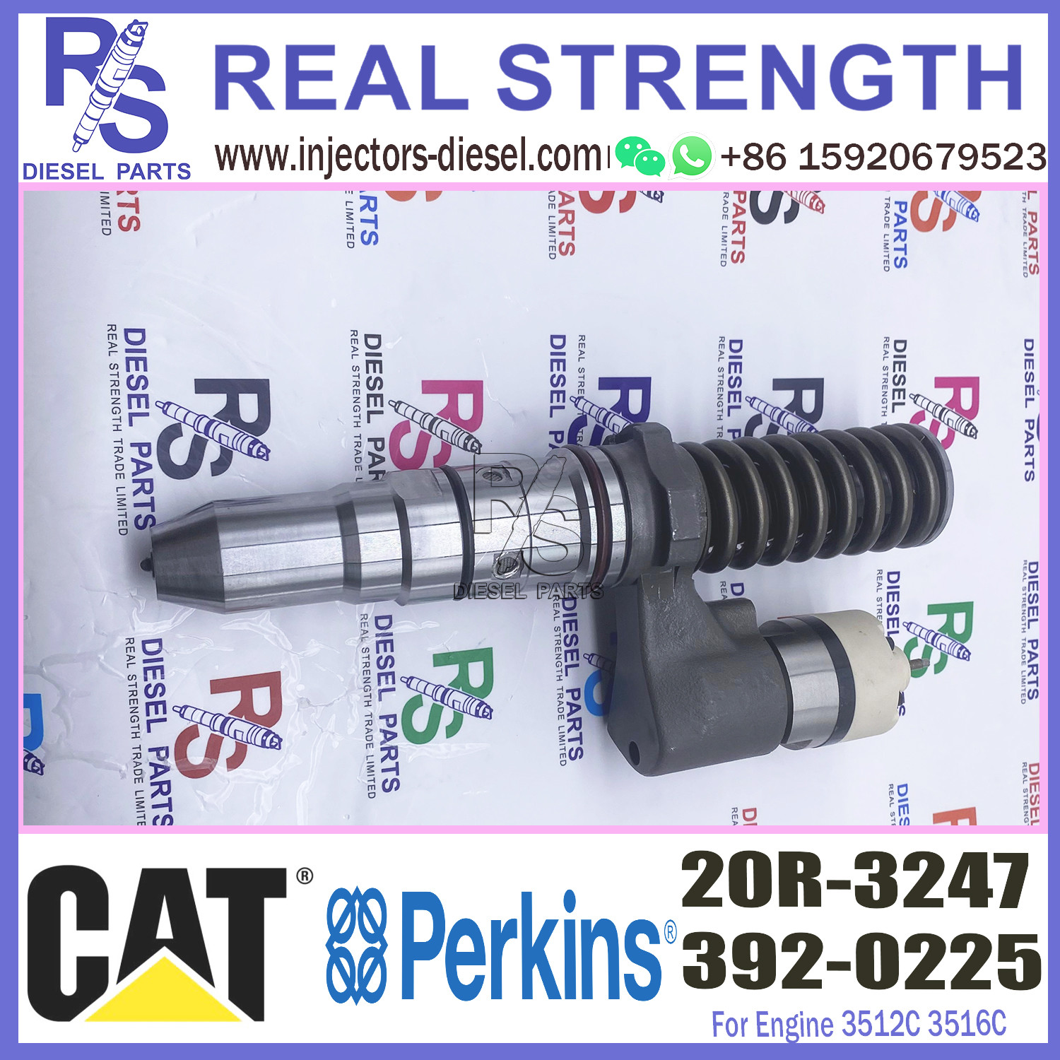 Diesel Fuel Common Rail Injector 392-0225 20r-3247 For C10 C12 Engine 3512c 3516c