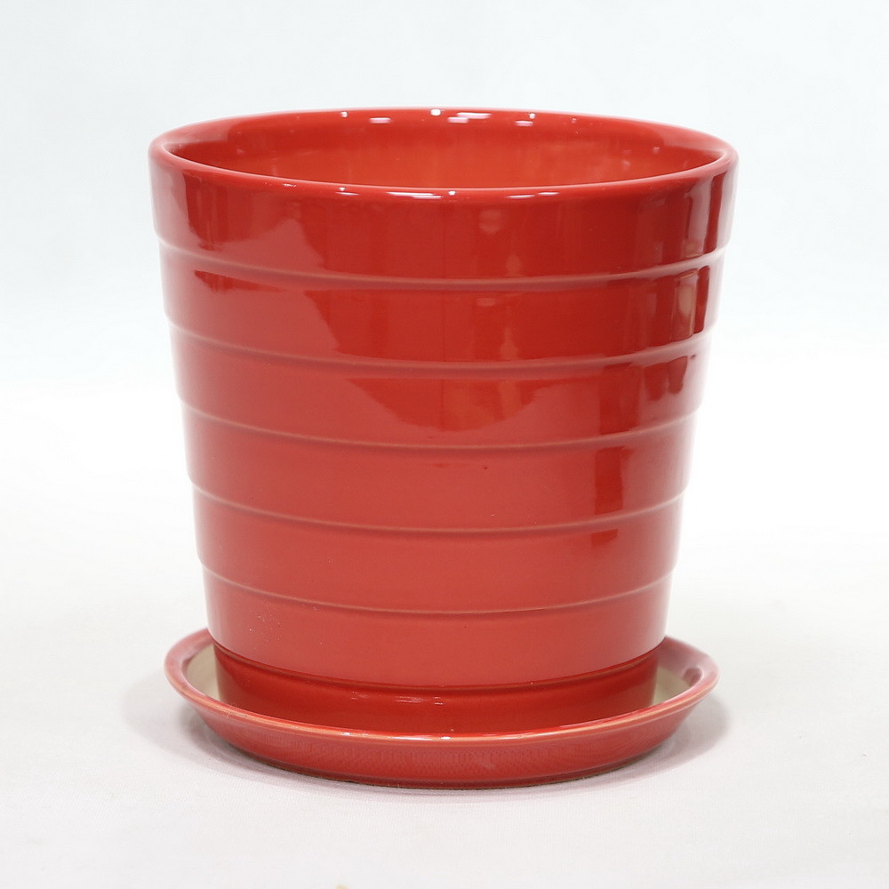 Fireproof High Glossy Finish Round Ceramic Pots For Plants