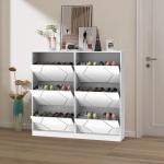 Wooden shoe cabinet with six door