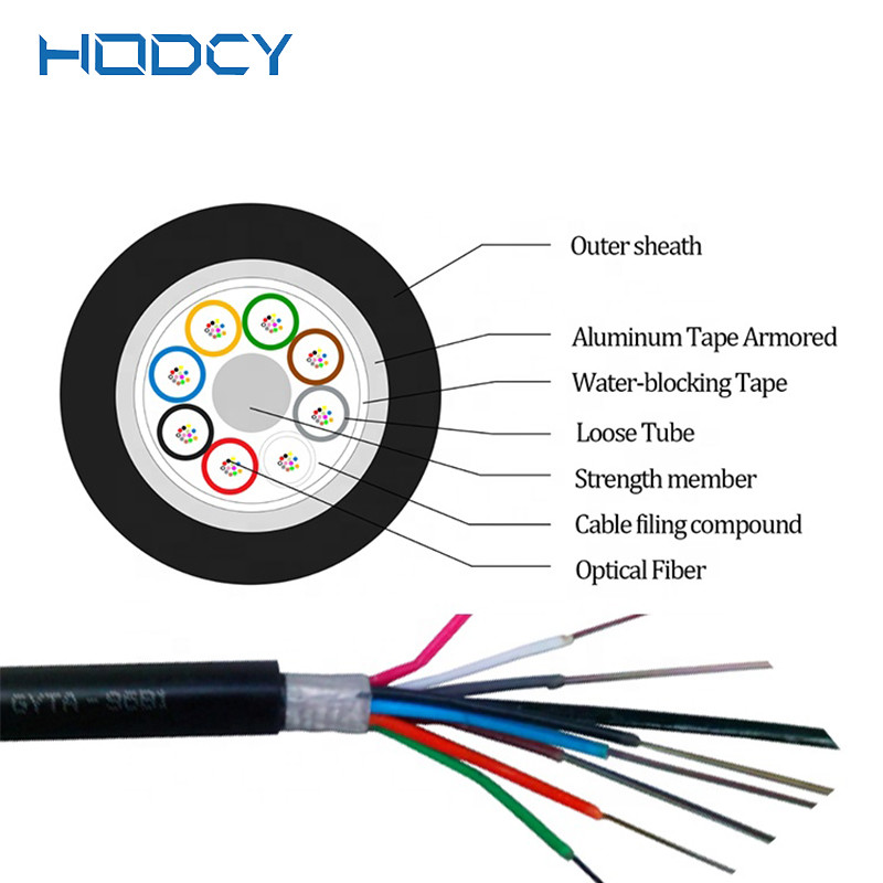 Outdoor Underground Armoured Optical Fiber Cable G652D Single Mode GYTA 250µm