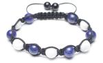 Childrens Shamballa Bracelet, Howlite Rounds,Lapis Lazuli Rounds