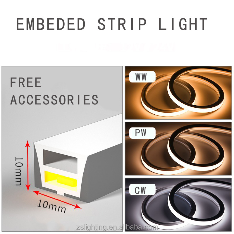 16.5FT / 5 Meter Spotless Silicone LED Channel System Recessed Flexible Tube With Milky White Cover Wider Track For 12mm Waterproof LED Strip Light
