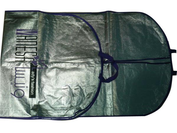 Vl 75g Silvery Unwoven Fabric Dress Garment Suit Bag With Purple Binding, 2C