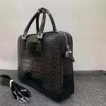 Authentic Crocodile Belly Skin Businessmen Briefcase Large Working Purse Genuine