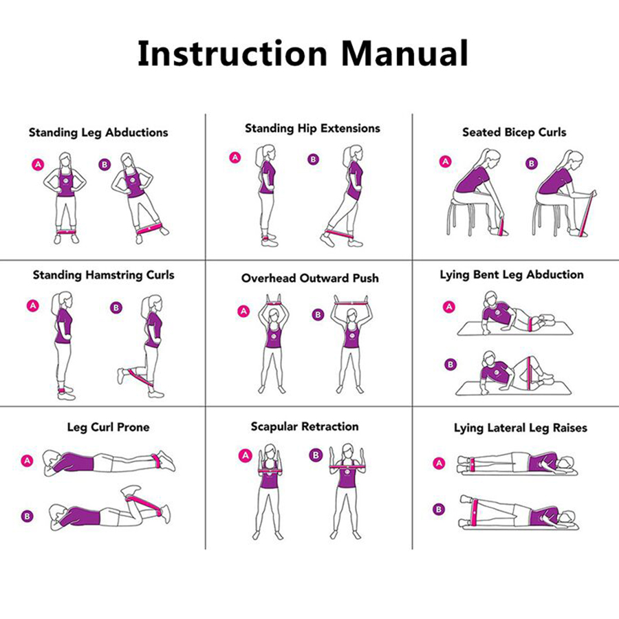Antifriction 0.7mm X Heavy Resistance Bands Loop Band Exercises For Glutes