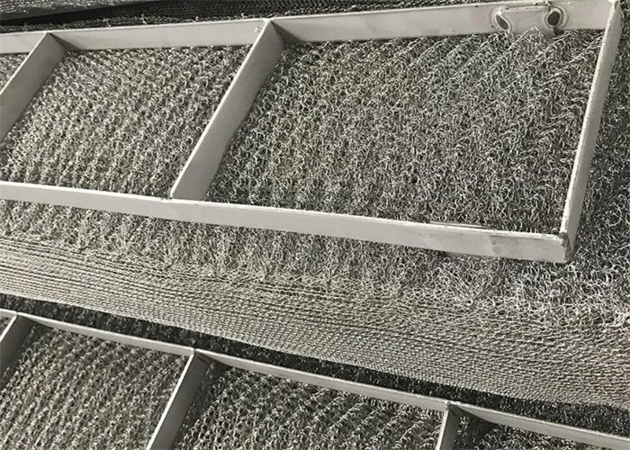 Customized Rectangular SS306 De Mister Pads / Demister Mesh For Vacuum Tower