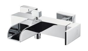 LED Light Wall Mounted Waterfall Bath Taps One Handed Hot And Cold