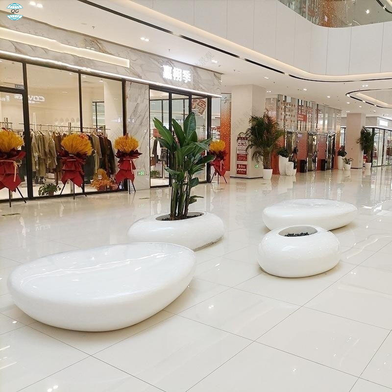 Lightweight Fiberglass Table Chairs For Shopping Mall Gardening Fiberglass Furniture