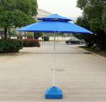 Folding Windproof Beach Umbrella Lightweight White Power Coated Wire Pole