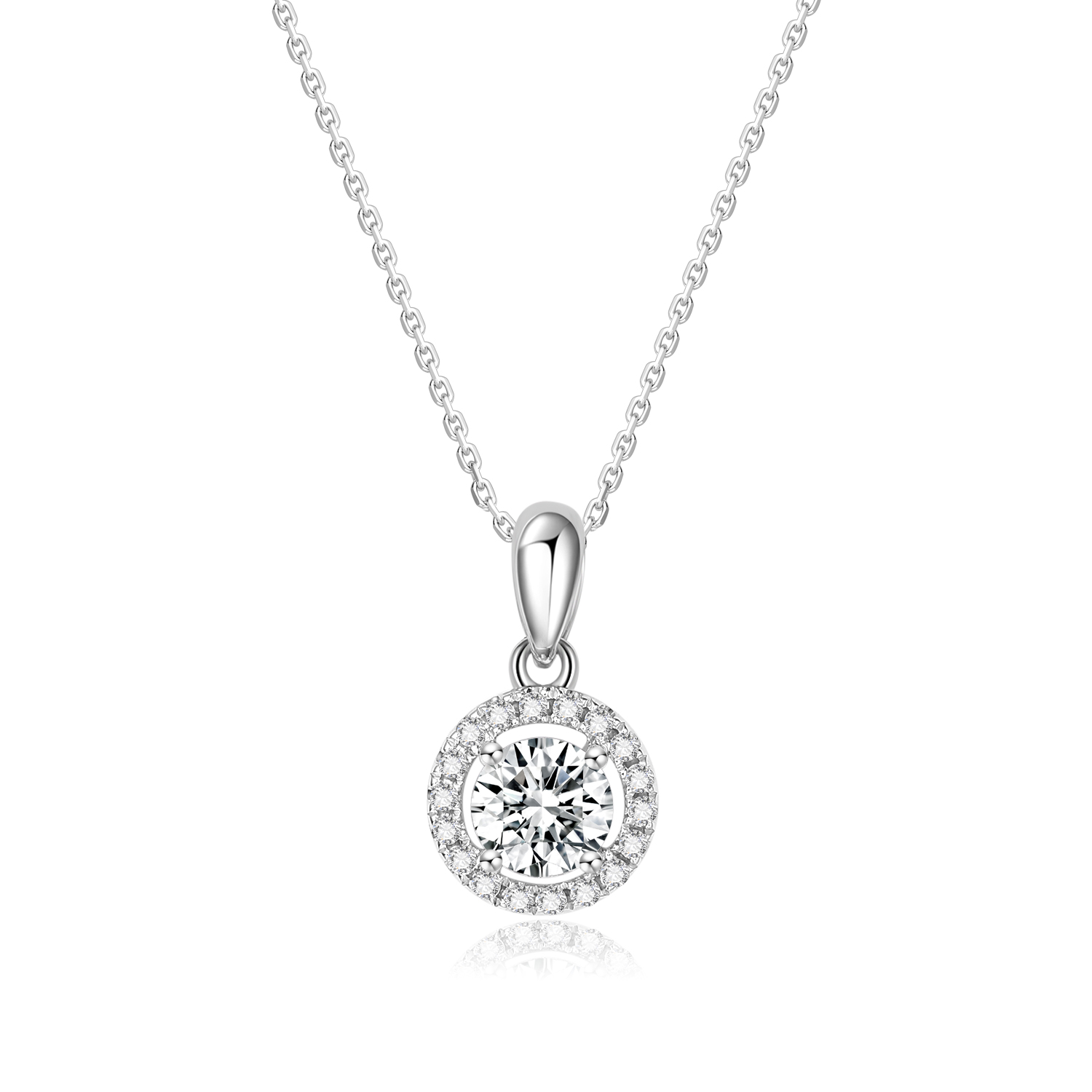 18k Gold Lab-Grown Diamond Pendant Gifts And Party White Diamond Jewelry Pendant