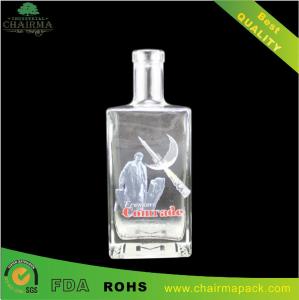 Quality Decal Square Glass Bottle for Vodka,liquor,etc wholesale