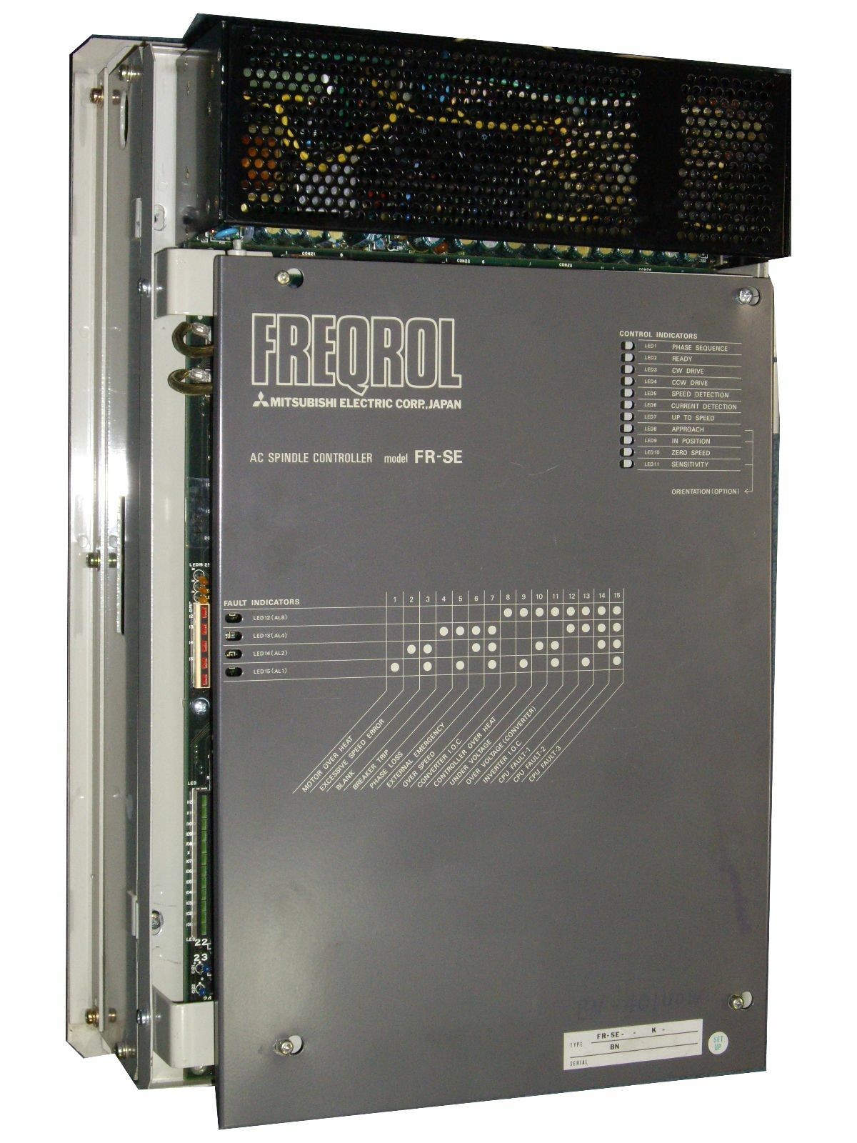 MITSUBISHI FR-SE-2-26K SPINDLE DRIVE FREQROL AC SPINDLE CONTROL AC SPINDLE DRIVE 200V