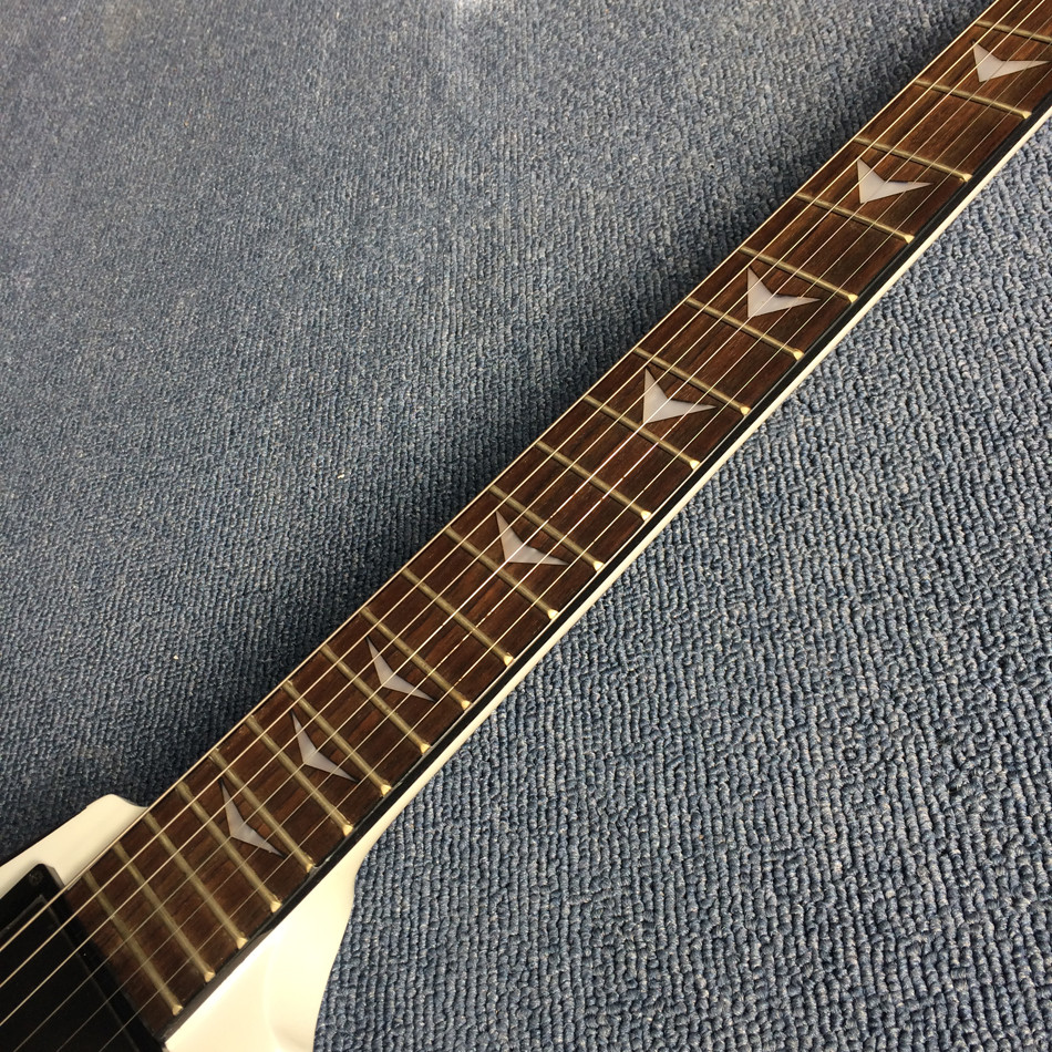 High-quality custom V style electric guitar rosewood fingerboard yellow circle black edge