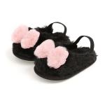 Promotion fur upper Soft sole lovely bowknot party toddler girl baby sandals