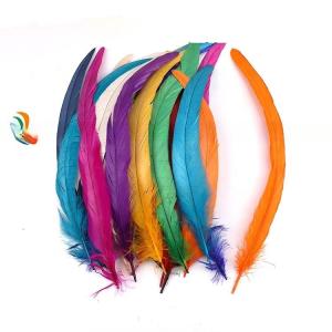 Quality 8-10 Inch Dyed Rooster Long Tail Feathers For DIY Hair Accessories And Costumes wholesale