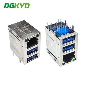 Quality DGKYDRU231188AB2WDB1080 RJ45 Dual USB3.0 Ports No LED Modular Jack wholesale