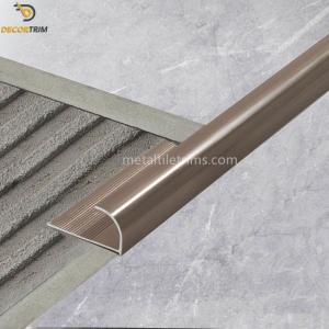 Quality Curved Shape Metal Tile Trims High Glossy Coffee Color 2.5 Meter Length wholesale
