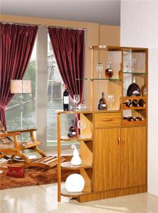 Quality modern Zingana wood wine cabinet furniture wholesale