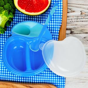 Quality Blue Easy Grip Baby Feeding Bowls And Spoons Bpa Free wholesale