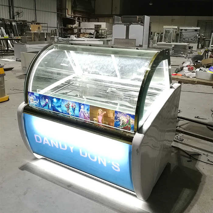 Fan Cooling 1500W R404a Ice Cream Cake Display Freezer