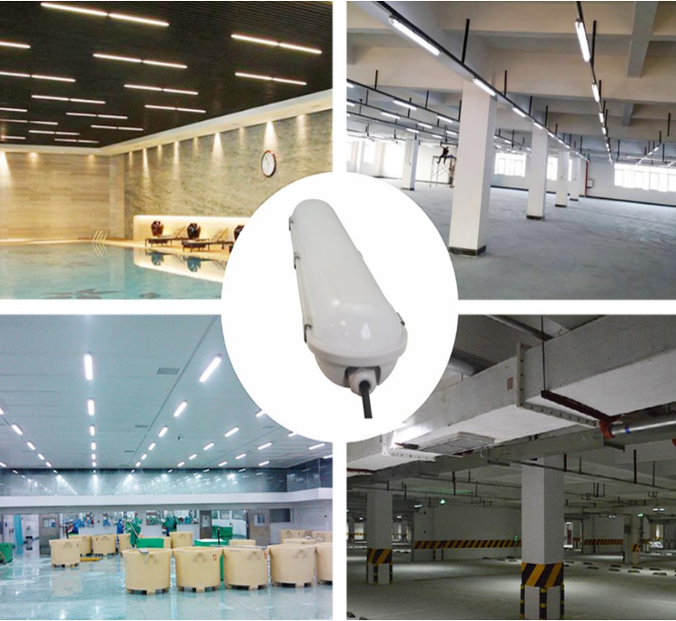 Bright Light Fixture LED Tri-Proof Light For Parking Lot Water Resistance