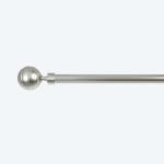 Matte Nickel Ribbed Ball Finial 25mm Pipe Curtain Rods For Window Decoration