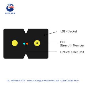 Quality 2 Cores OM4 Armored Fiber Optic Cable Single Mode , Single Mode Optical Fiber Cable wholesale