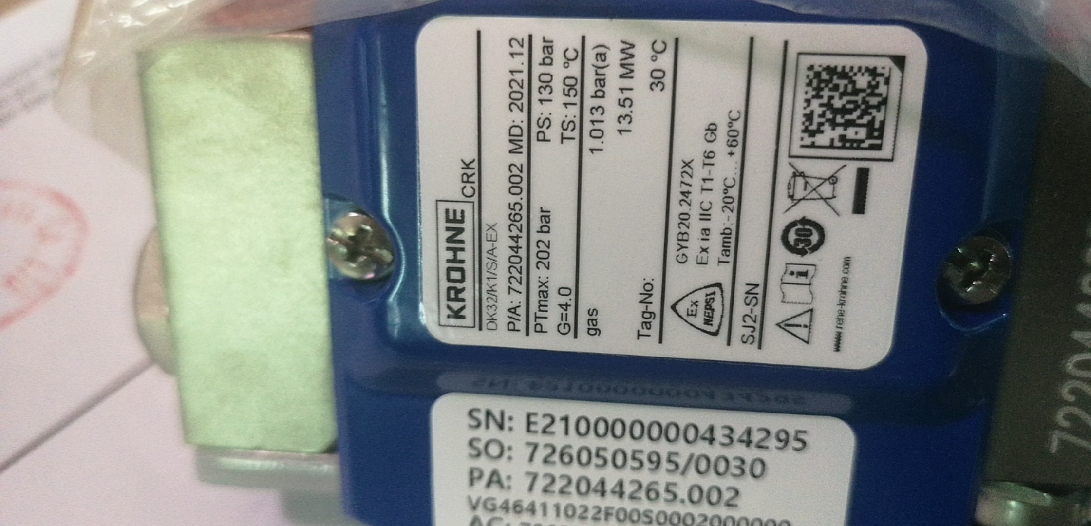 Krohne High Accuracy Flow Meter IP66 Variable Area Air Flow Meter