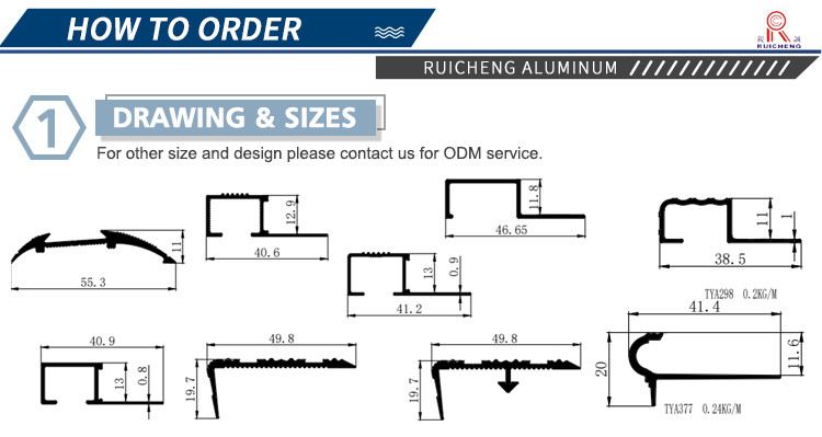 Extruded Aluminum Metal Stair Nosing Safety Stair Straight Angles