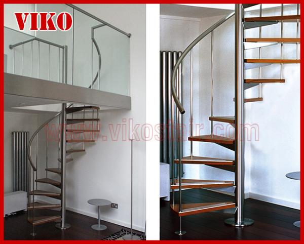 Spiral StaircaseVH58S Tread American OakAluminum Baluster Glass Handrail 304