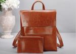 Fashion Oil Wax Leather Womens Backpack Bags , Ladies Multifunctional Shoulder