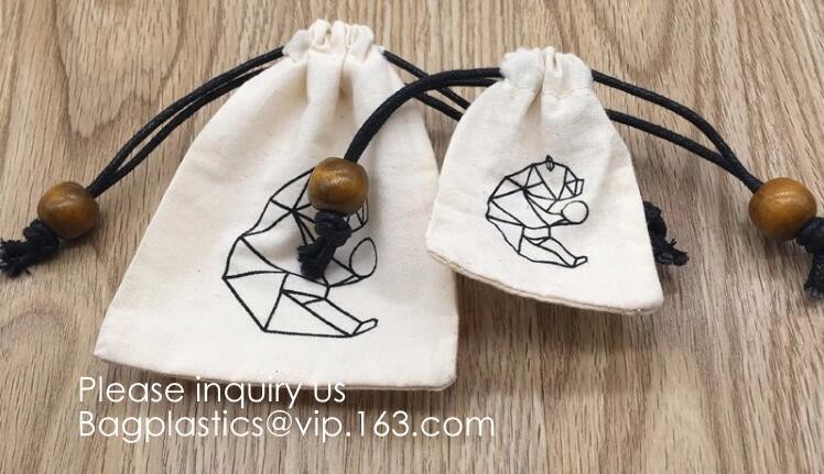 Natural Beige Thick Canvas Drawstring Pouches Produce Bags Muslin Bags Gift Bags Sacks Sachet Bags for Jewelry Candy Fav
