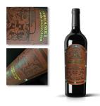 Custom Private Wine Label Black Color Premium Gold Foil Stamping Leather Red