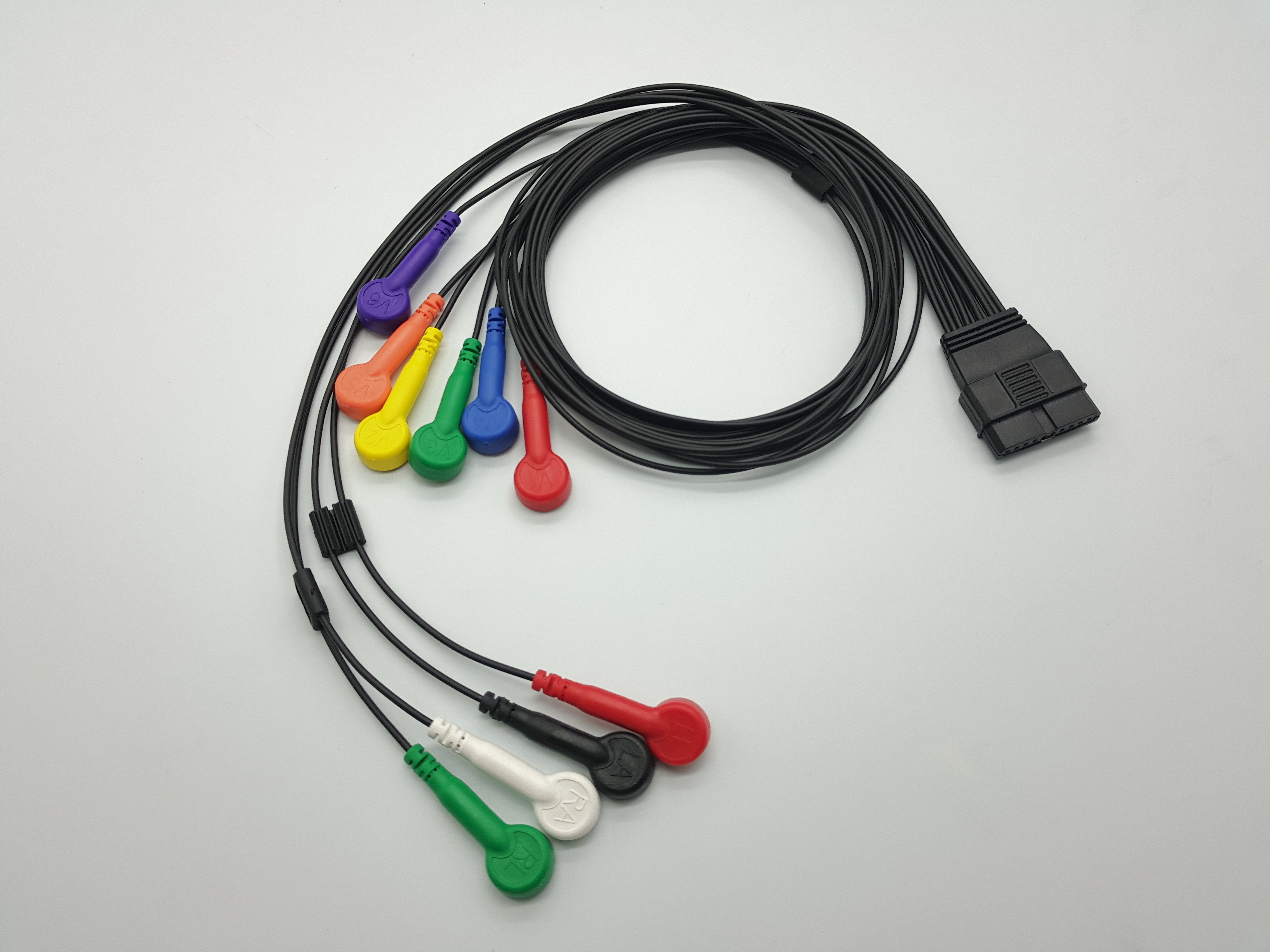 TPU 10 Lead IEC AHA Snap ECG Cable 1m For Schiller MS-12