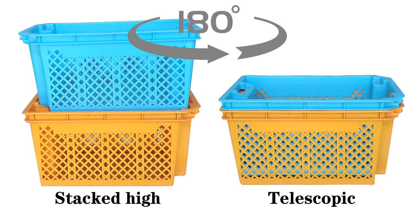 Recyclable Stackable Collapsible Storage Bins Food Fruits Vegetables Heavy Duty Industrial