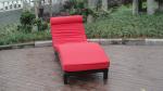 Modern Swimming Pool Waterproof Rattan Sun Lounger With Cushion