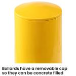 Yellow 1200mm Steel Safety Bollards Barriers Powder Coating Or Hot Dipped