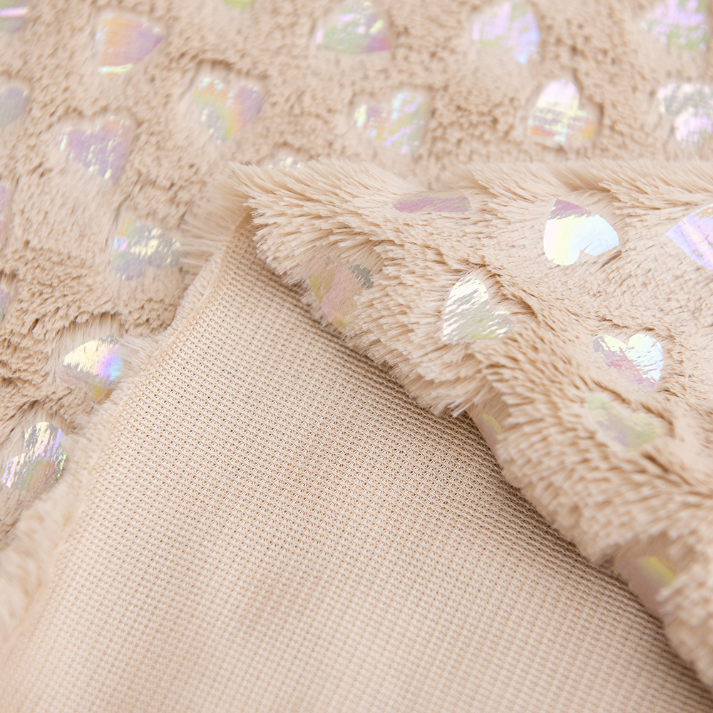 Brushed Pattern Sparkling Sequins Polyester PV Plush Fabric for Soft Toys and Home Textiles 100% Polyester