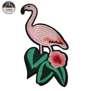 Quality Popular Flamingo Iron On Patch , Embroidery Pink Flamingo Patches Customized Size wholesale
