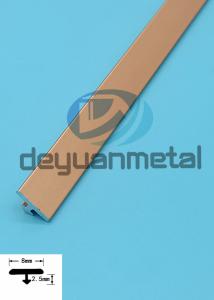 Quality Golden Aluminum T Profiles Covering Width 8mm High 2.5mm wholesale