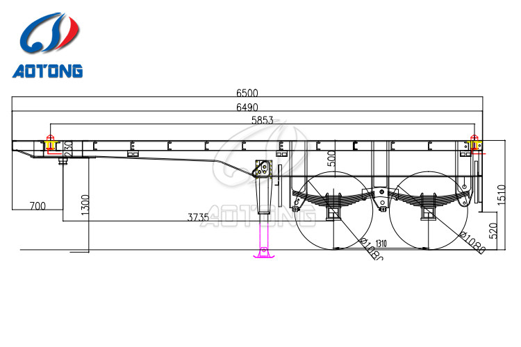 Common Mechanical Suspension 2 Axles Platform Trailer Flat Bed Semi Trailer WEORES6641A