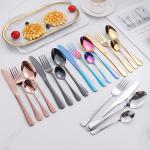 24pcs Cutlery Set Stainless Steel Hotel Wedding Silverware Luxury Gold Spoon and